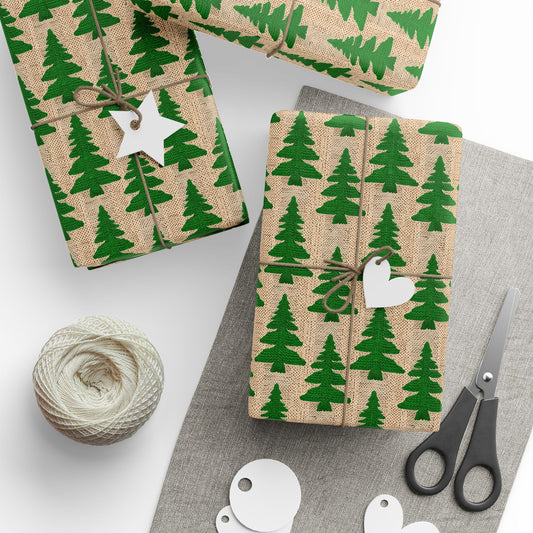 Festive Knit Tree Wrapping Paper - Eco-Friendly Holiday Gift Wrap