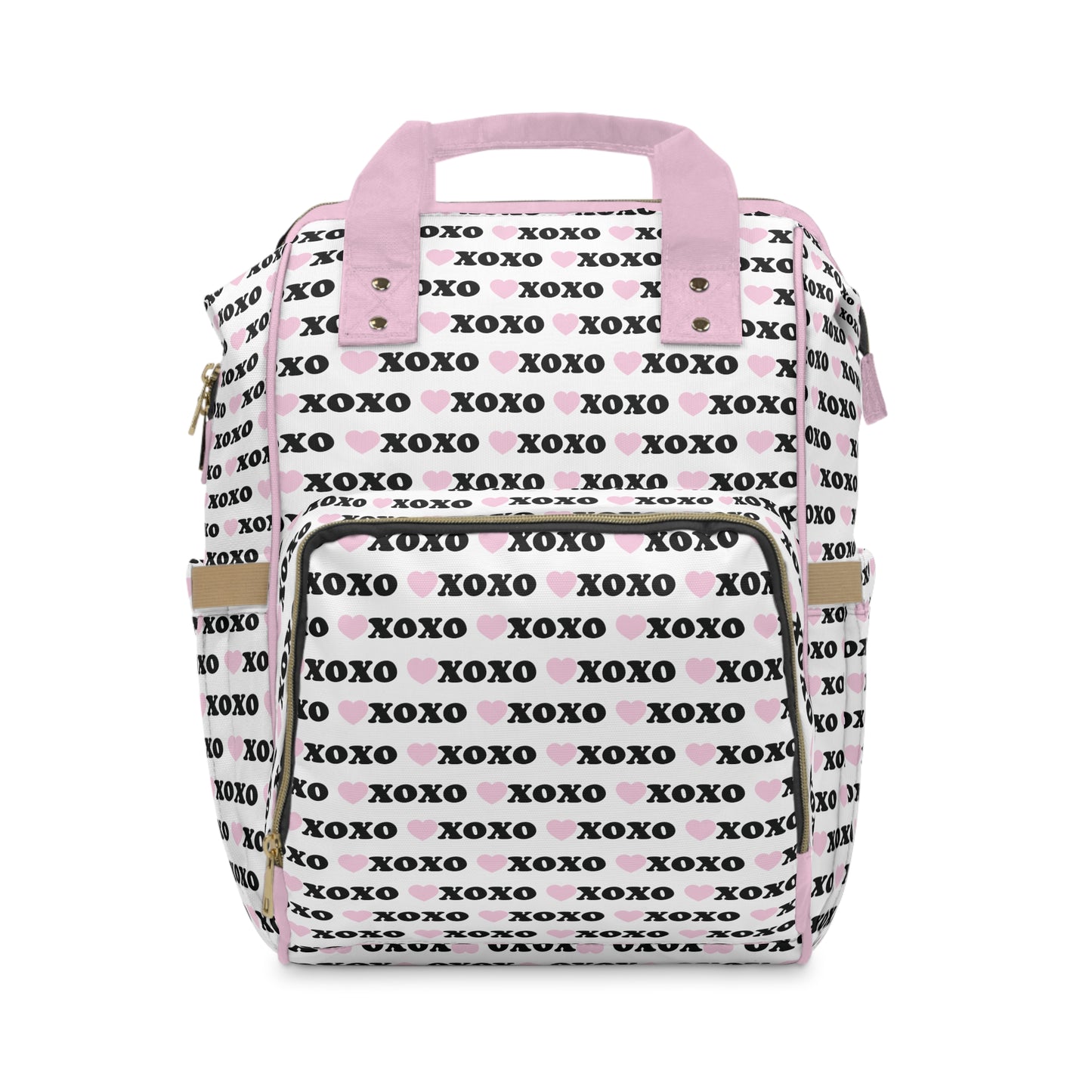 Stylish XOXO Hearts Multifunctional Diaper Backpack - Perfect for Moms on the Go