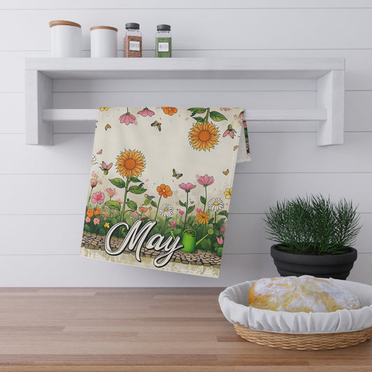 May Floral Tea Towels - Brighten Your Kitchen, Seasonal Decor, Gardening Gift, Kitchen Accessories, Eco-Friendly Kitchen