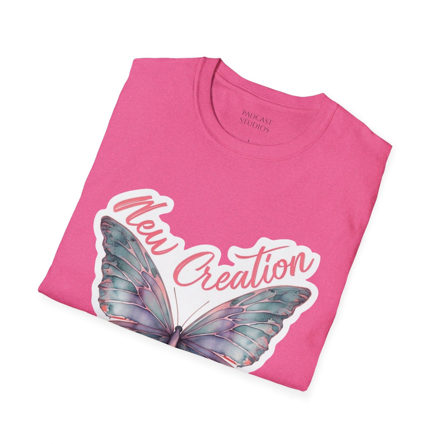 New Creation -Butterfly -Christian Unisex Softstyle T-Shirt