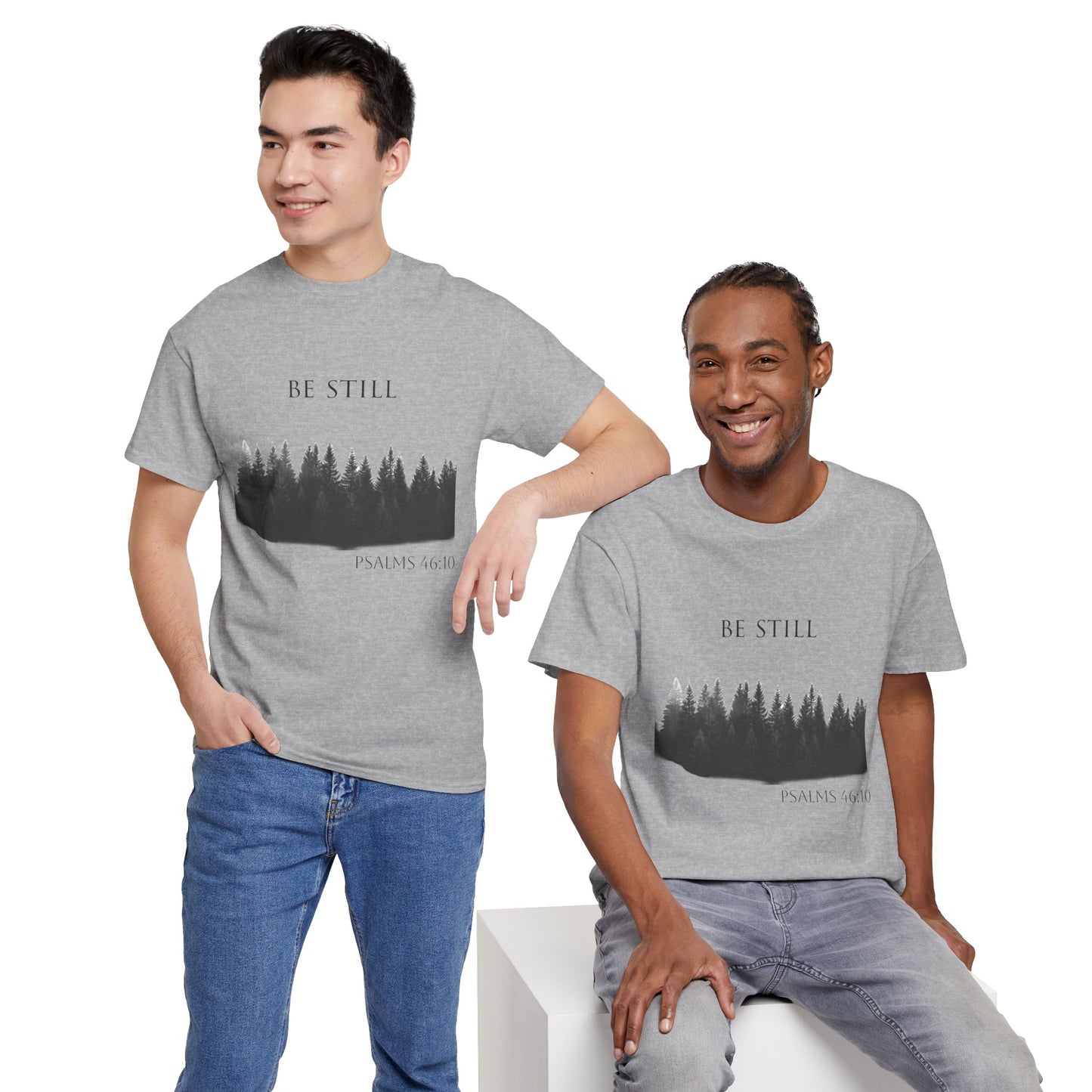 Be Still -Cotton Tee - Christian and Nature Inspired Relaxation Shirt