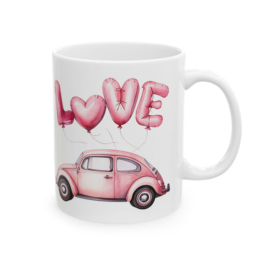 Vintage Love Car Ceramic Mug - Ideal Gift