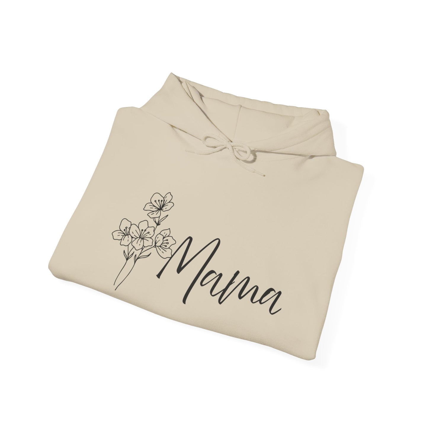 Mama Flower Hoodie, Gift for Mom, Floral Sweatshirt, Cozy Hooded Sweatshirt, Mother's Day Gift, Comfortable Layering