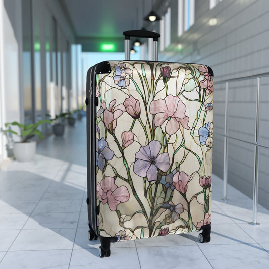 Floral Design Suitcase – Elegant Travel Gear for Adventure Lovers