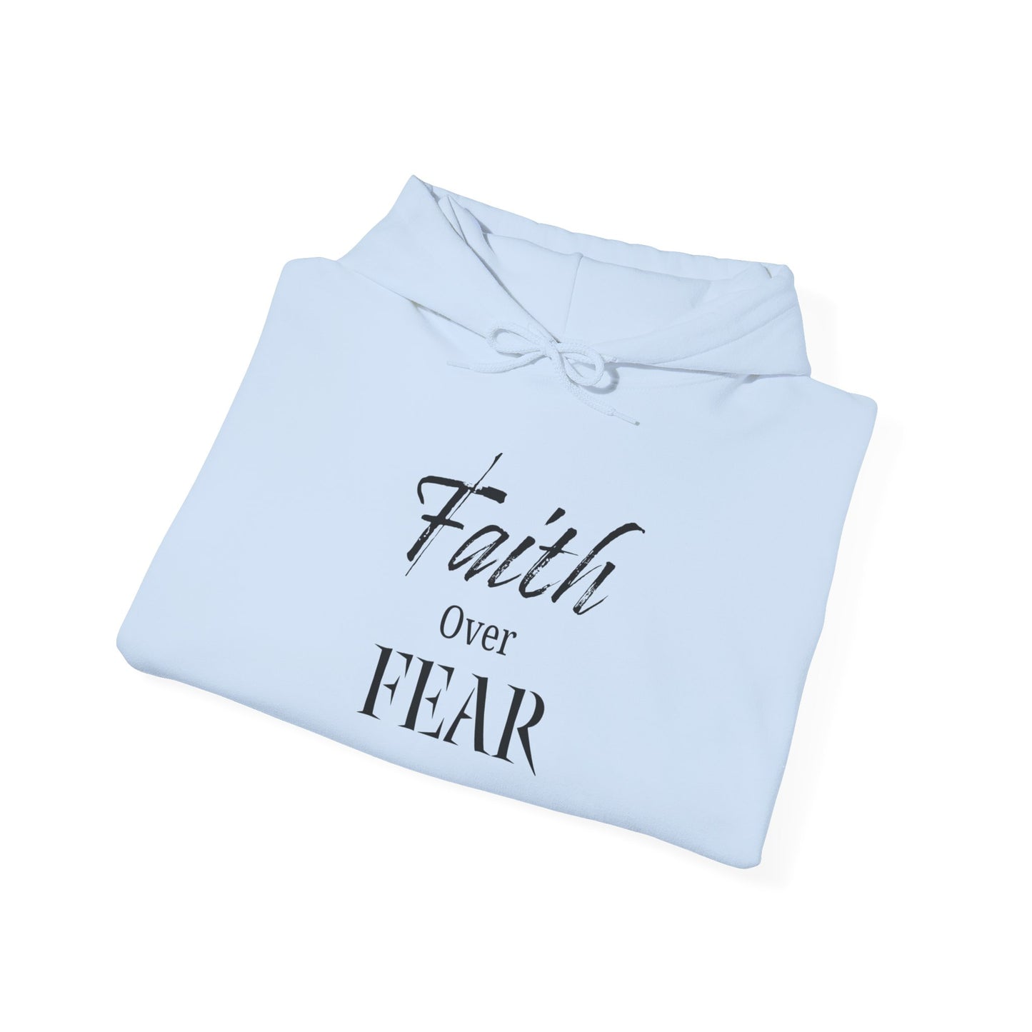 Faith Over Fear Hooded Sweatshirt - Cozy Inspirational Gift, Self-Care, Mindfulness, Motivational Wear, Pink Bows Hoodie
