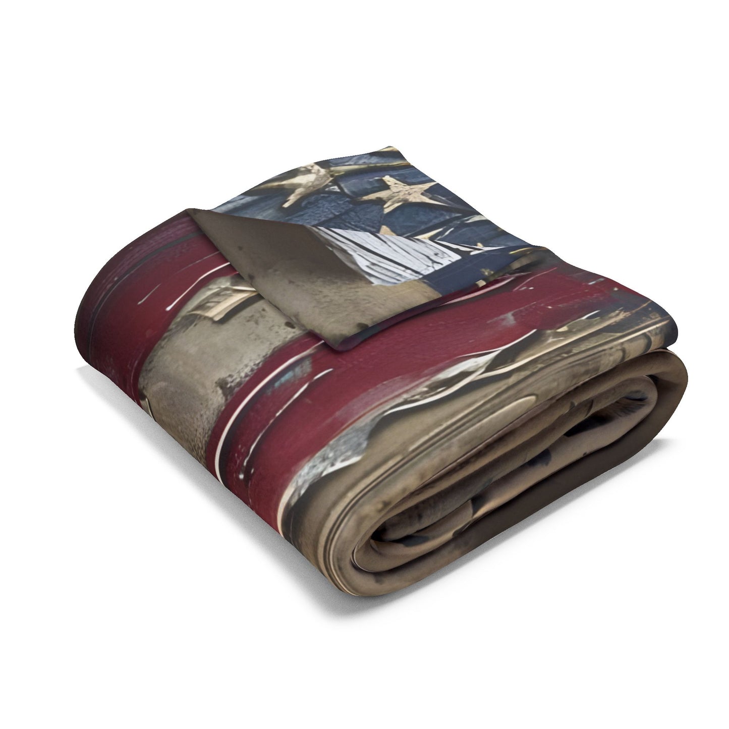 Patriotic Cross Fleece Blanket - Cozy American Flag Throw for Comfort & Faith